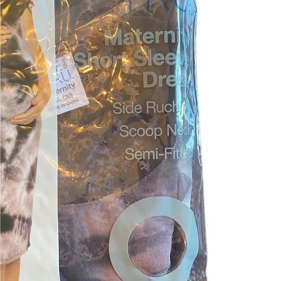 Time & Tru Maternity Short Sleeve Tie Dye Dress - Picture 3 of 5